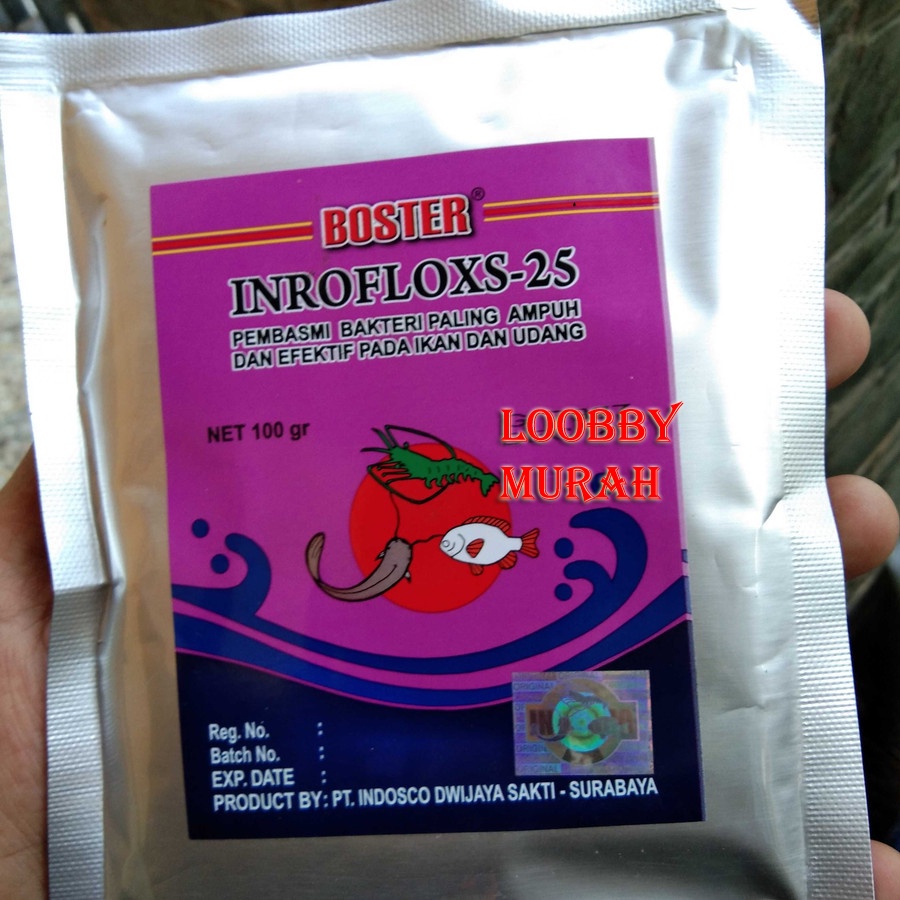 Boster Obat Ikan INROFLOXS 25 Bubuk 100gr Enrofloxacin Antibiotik Ikan Udang Lele Nila