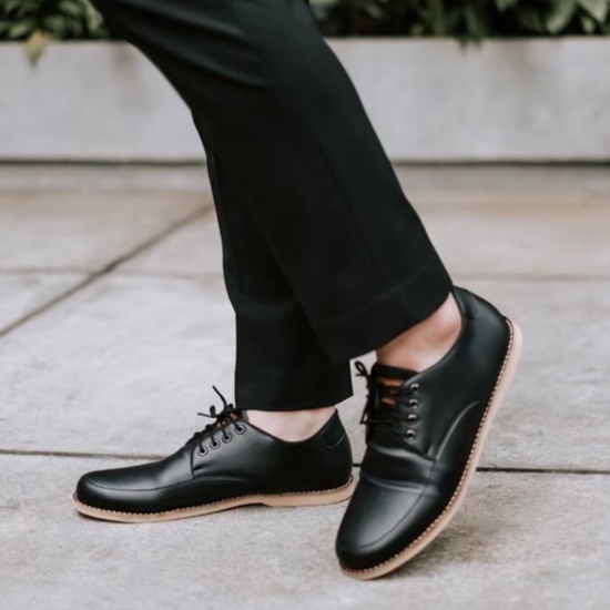 Sepatu Pantofel Pria Kulit Formal Casual - Gain Black