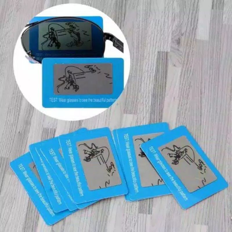 Kartu Tes Kacamata Polaris Sunglasses Polarized Tester Card