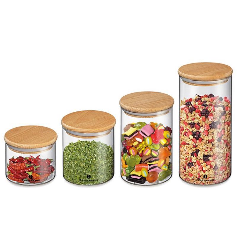 glass jar with wooden lid toples kaca borosilicate tuyup kayu 250ml