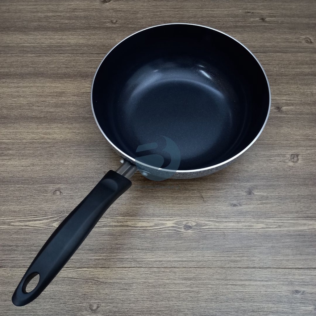 Deep Wok Pan Anti Lengket Marble Ceramic Wok MAXIM NEOSTONE 24 cm