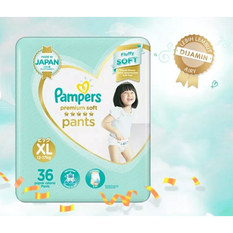 Pampers Premium Soft Pants XL 36 XL36 pampers pant pampers murah promo pampers popok anak popok bayi