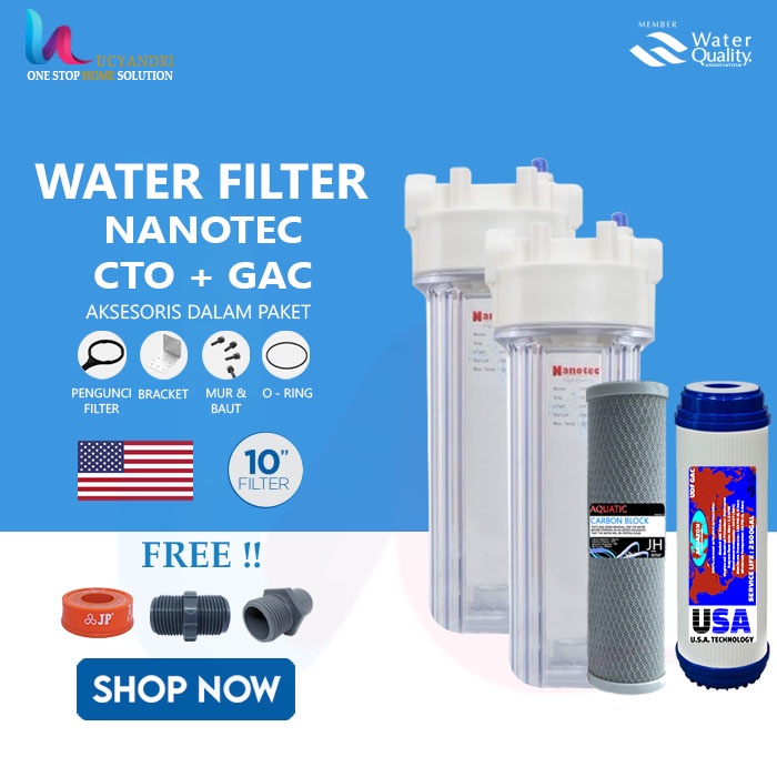 PAKET FILTER SARINGAN AIR Kotor Nanotec Clear CTO GAC