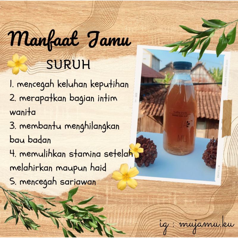 

minuman jamu tradisional jamu herbal suruh