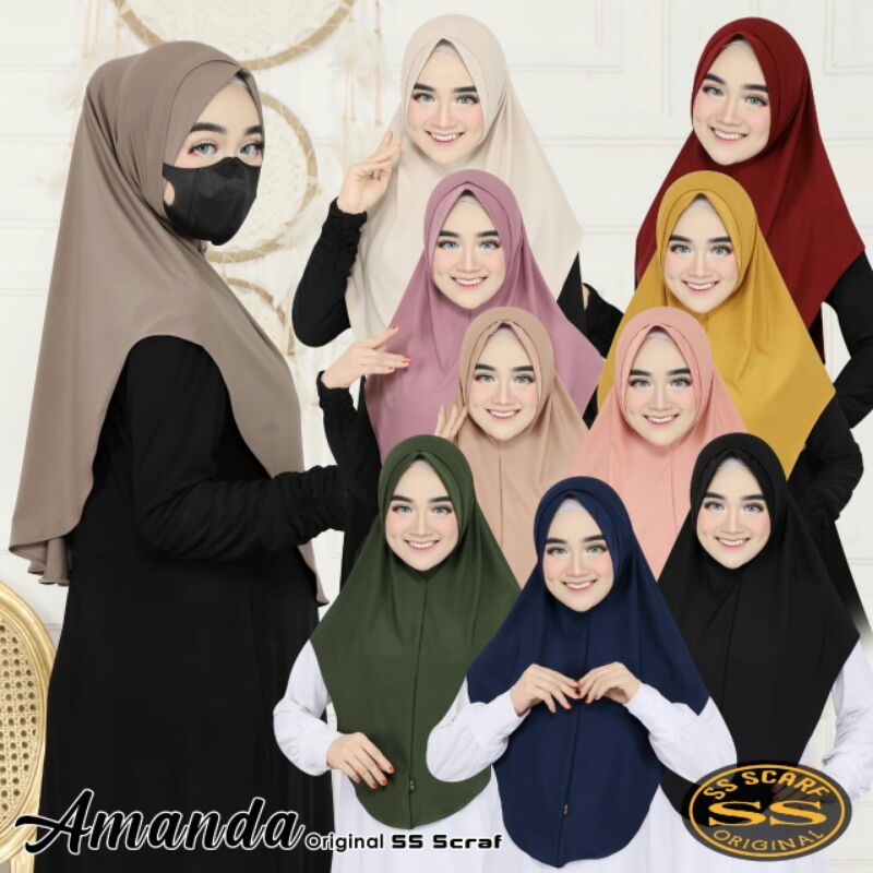 Jilbab Khimar Instan Simpel Amanda Medina Size L Ori SS Scraft-1