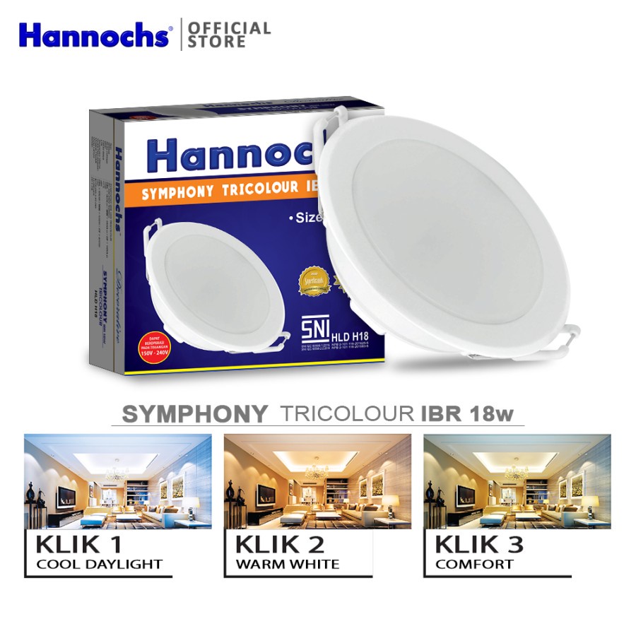 Hannochs Downlight LED Symphony Tricolour 7, 12, 18, 25 watt IBR