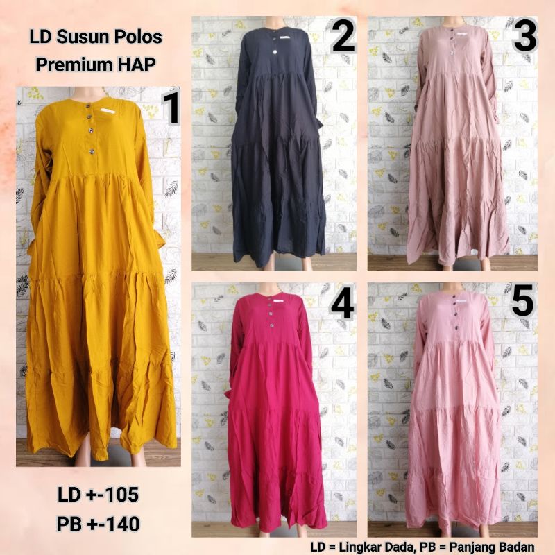 BARU! LD Susun Polos HAP Premium Adem Rayon Busui Friendly