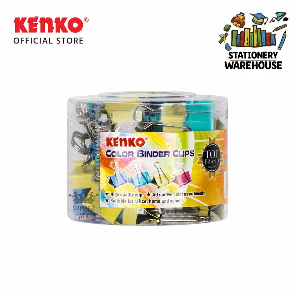 

COLOR BINDER CLIP KENKO No.105 / Penjepit Kertas - 1 Drum