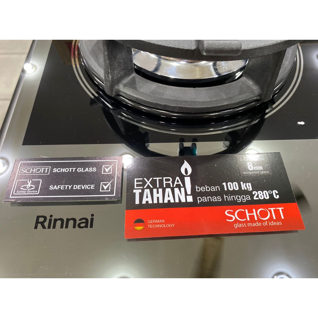 KOMPOR TANAM, BUILT IN STOVE RINNAI RB-2GH-C MIRROR BLACK