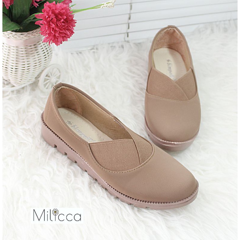 Milicca Sepatu Slip On Kekininian Kasual Dewasa Wanita Terlaris Salina