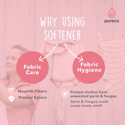 Pureco Fabric Softener 500ml Pelembut Pakaian 500ml