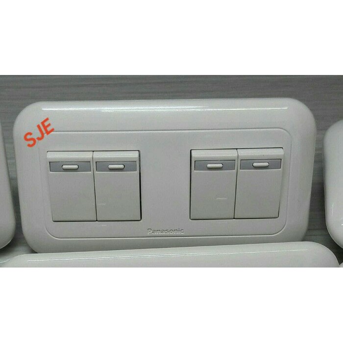 Saklar Broco - Saklar - Perlengkapan Listrik Saklar Four 4 Gang Panasonic 4 Xwej5531 + Wej8049W