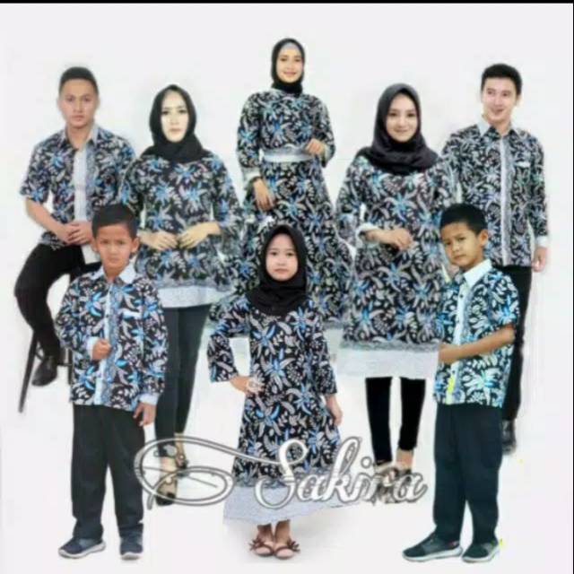 Sale (family Ada Anaknya) Batik Couple 2499 Motif Manggar Sumber Urip Grosir Couple Gisel Blarak Biru Dor8bEytJb8L75