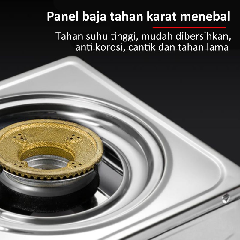 T1 Kompor gas desktop kompor gas tunggal/ganda hemat energi kompor gas stainless steel mudah dibersihkan