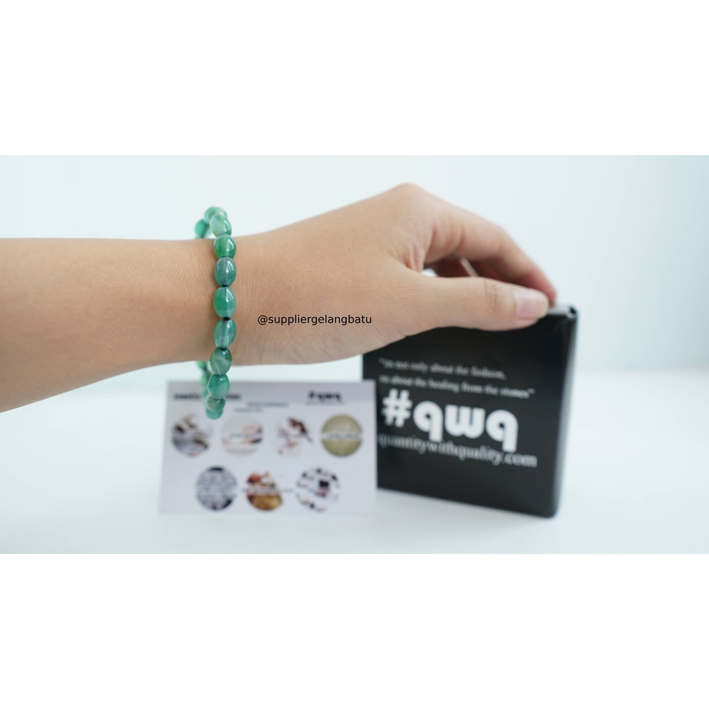 gelang etnik penden giok hijau batu alam akik tembus cahaya original