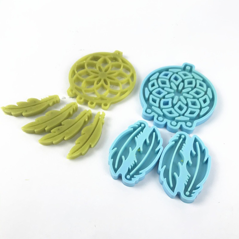 SIY  Dream Catcher Feathers Earrings Epoxy Resin Mold Jewelry Pendant Silicone Mould DIY Crafts Casting Tools