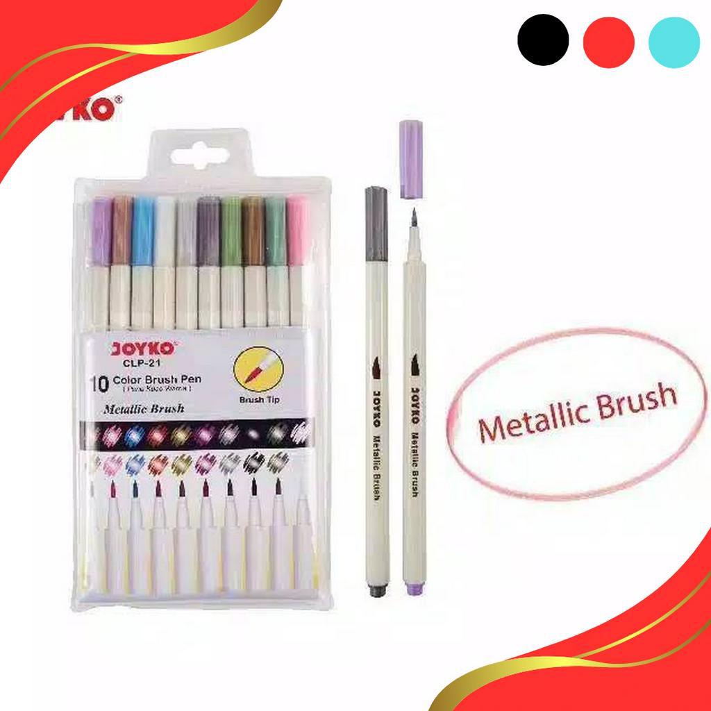 

HEMAT Color Brush Pen CLP21 Joyko Spidol Kuas Metallic Colour Set 1 Warna