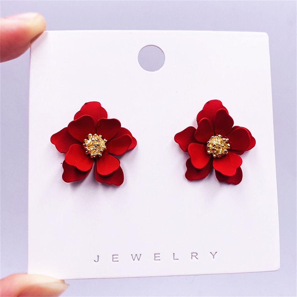 R-flower Stud earrings Perhiasan Aesthetic Murah womens Jewelry Anting Cewek Perhiasan Cat Semprot