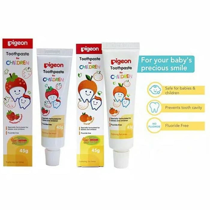 Pigeon Toothpaste Tooth Paste Pasta Odol Gigi Bayi Anak Rasa Stroberi Jeruk 45 g