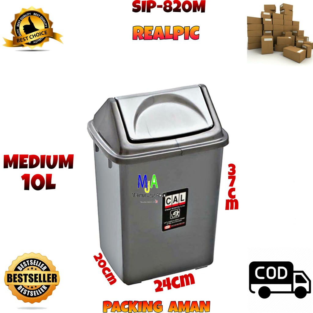 (BISA COD) PROMO Tempat Sampah Segi 10L/ Tutup Goyang / Shinpo CLASSY 820M / Kotak Sampah / Dust Bin