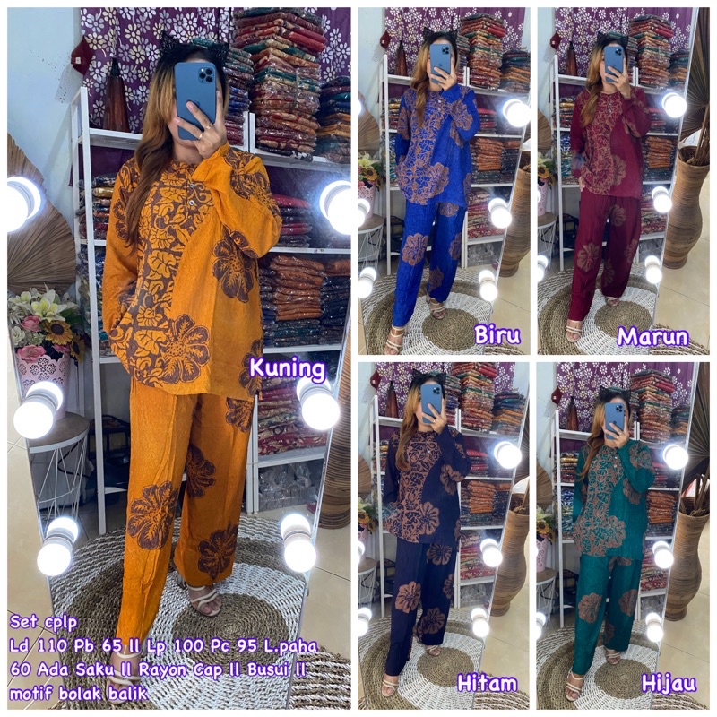Setelan CPLP Rayon Cap Batik Pekalongan / SETCEL PANJANG