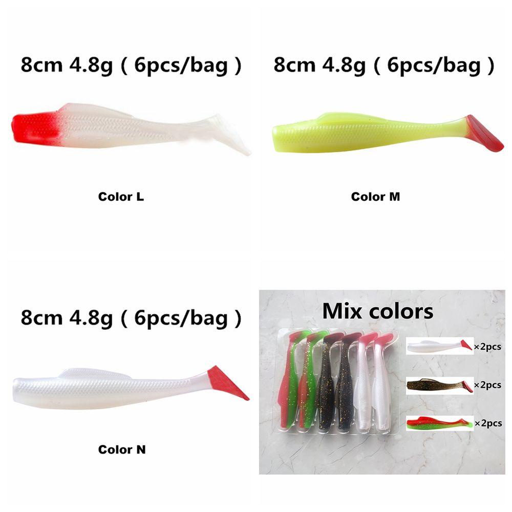Nanas 6pcs/lot Umpan Cacing Pancing High Quaility Double Color Swim 8cm/4.8g Capuchin Maggot