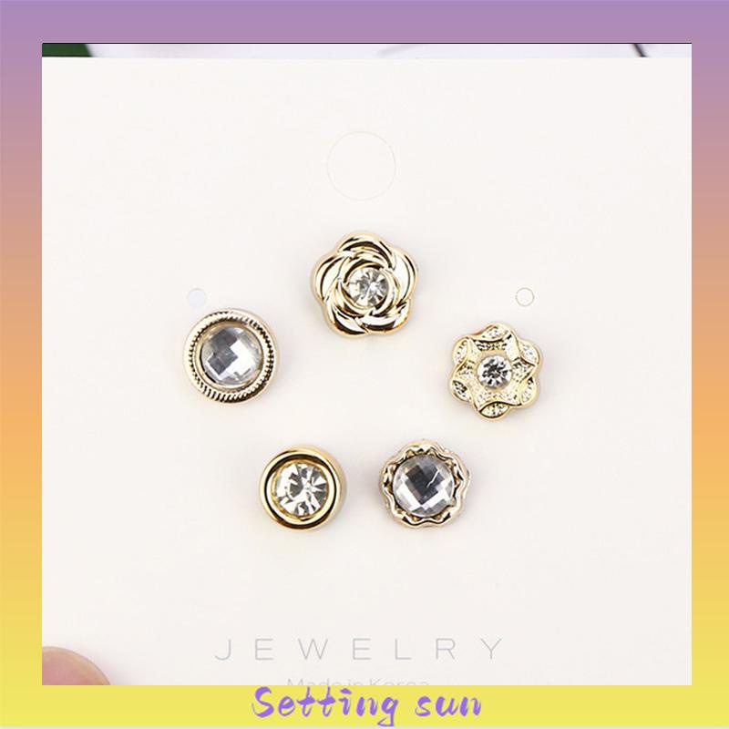 5 / 10PCS Bros Pin Wanita Model Invisible Tanpa Kancing Dapat Dilepas Untuk Pakaian / Sweater TN