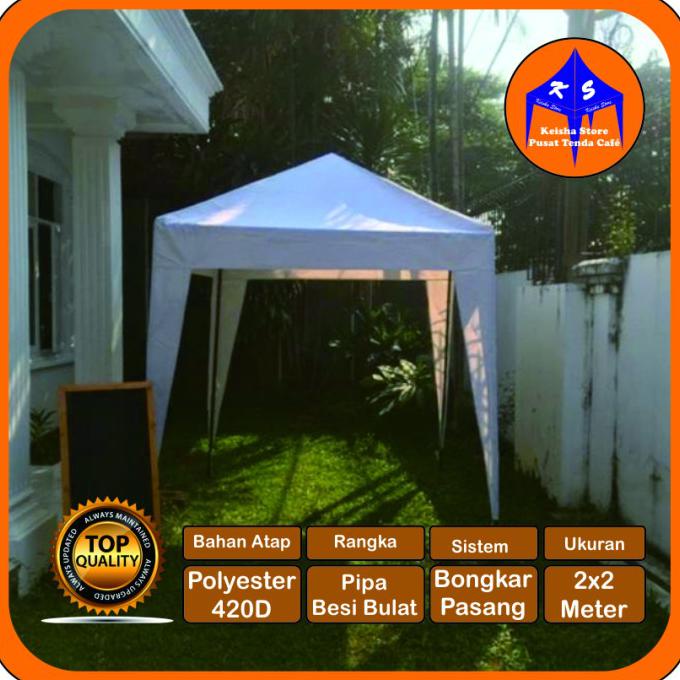 NEW Tenda Cafe 2 x 2 / Tenda Jualan / Tenda Kerucut - Putih