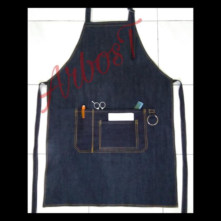 Apron Chef / Apron Barista / Celemek Masak / Apron Denim / Jeans Terbaru