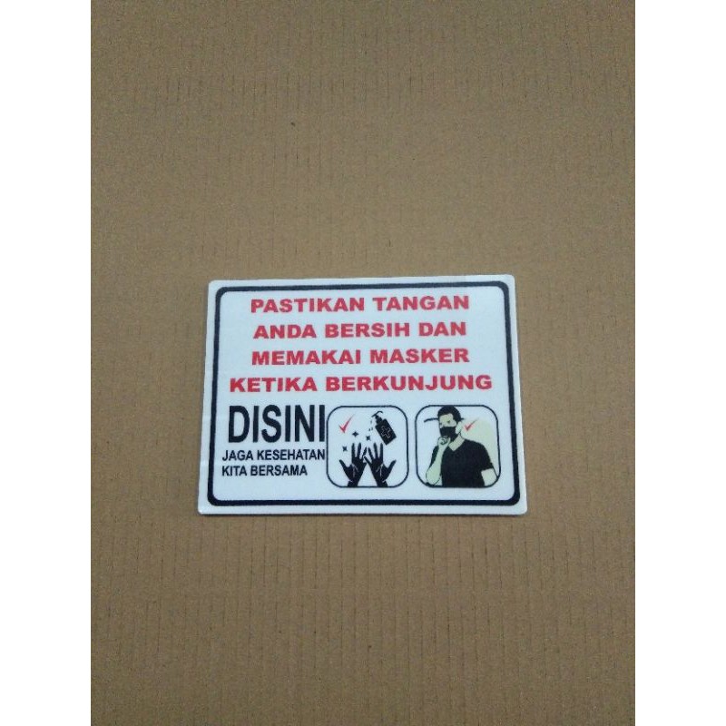 

Akrilik plat peringatan sign label pastikan tangan anda bersih 15x20cm