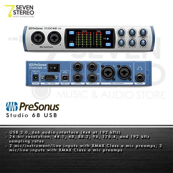 PreSonus Studio 68 6x6 USB Audio Interface - Soundcard