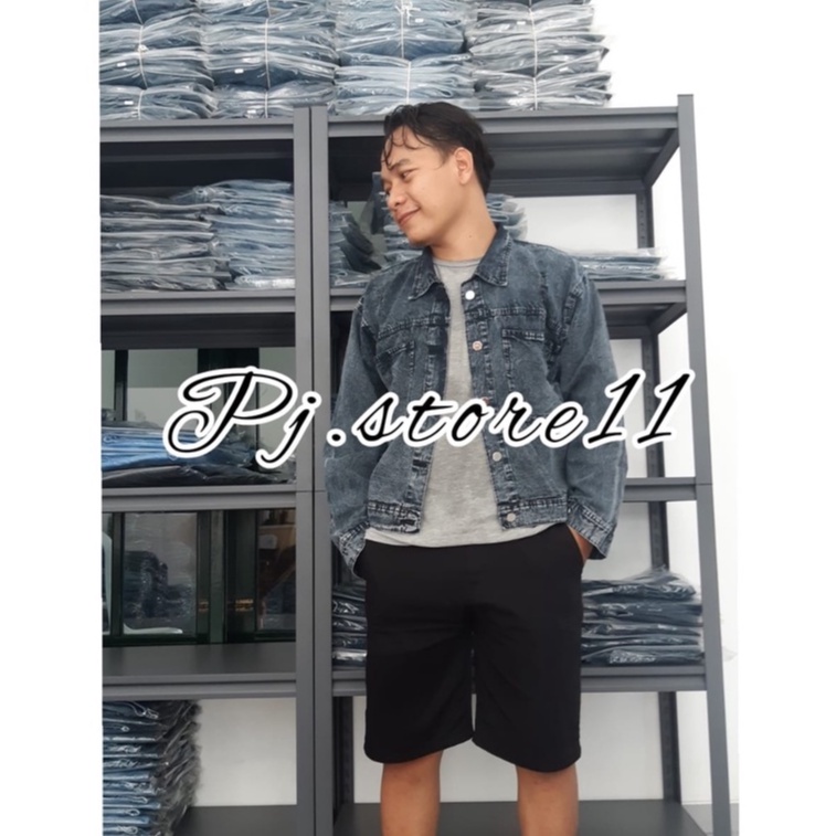 Jaket Jeans Ripped Jumbo Bigsize PRIA WANITA/Jaket Jeans  Snow Oversize  Unisex [ld120,130,140]