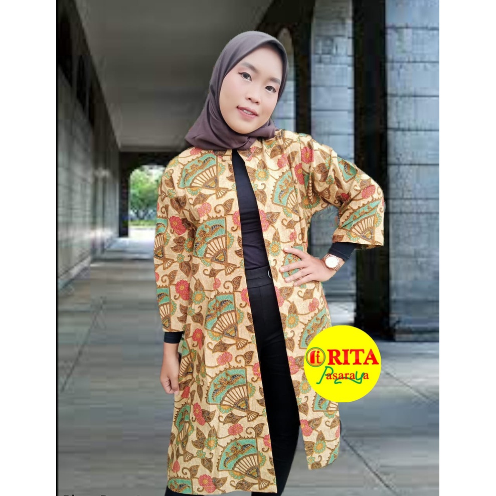 Outer Batik Wanita /Vest Batik Katun Wanita Lengan Panjang