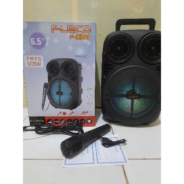 COD Speaker Karoke Bluetooth Fleco F- 3381 6,5 INCH Terbaru Bonus Microphone