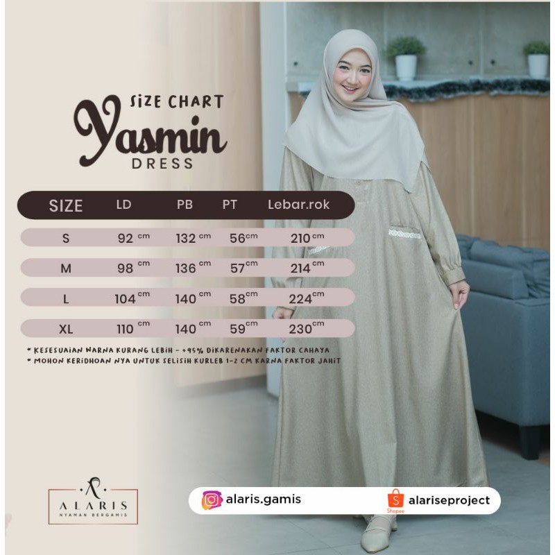 Yasmin Dress Gamis Renda Gamis Katun Gamis Murah Bisa COD Dress Muslimah Cantik Gamis Casual-8