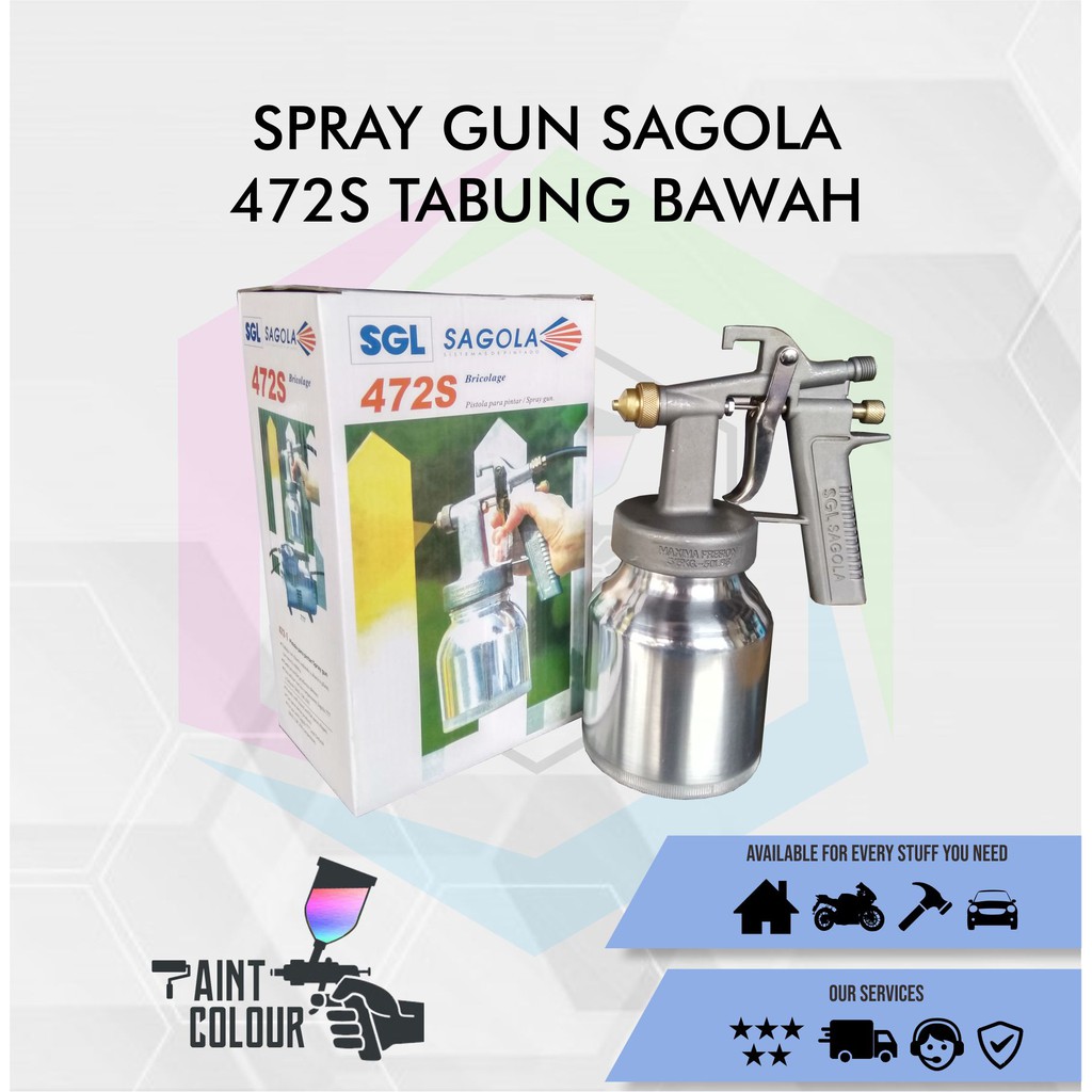 Spray Gun - Semprot Cat Kompresor Sagola 472S Tabung Bawah