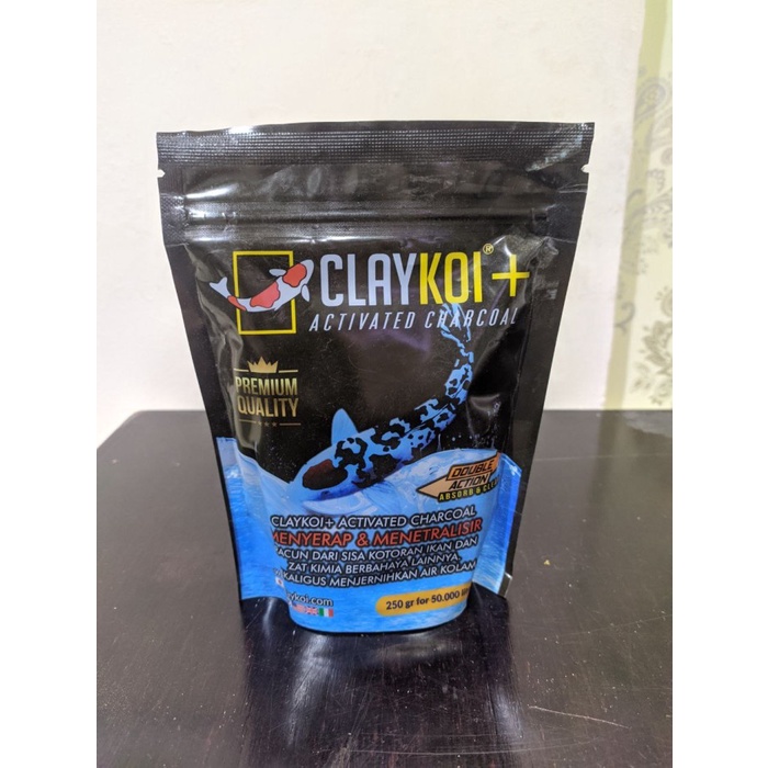 ClayKoi+ Active Charcoal Penjernih Air Kolam Koi 250Gram /Clay Koi