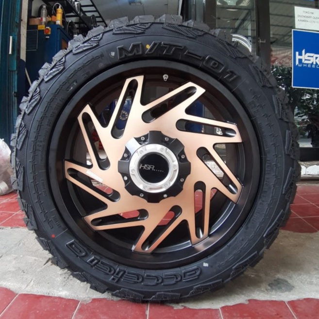 Paket velg Mobil Ring 20 R20 Plus Ban Accelera MT HSR untuk Pajero Fortuner Hammer H3 Strada Triton 