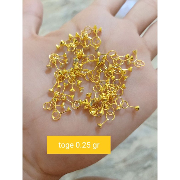 ANTING TOGE KECIL 0.25 GR PERAK 24K