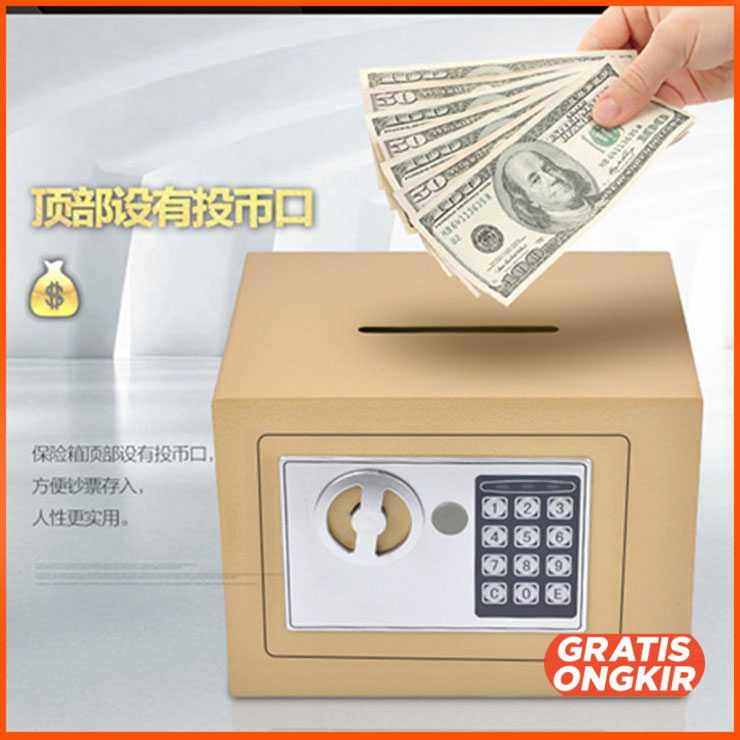 Brankas Mini Electric Password Deposit Box Celengan 4.6L 17E