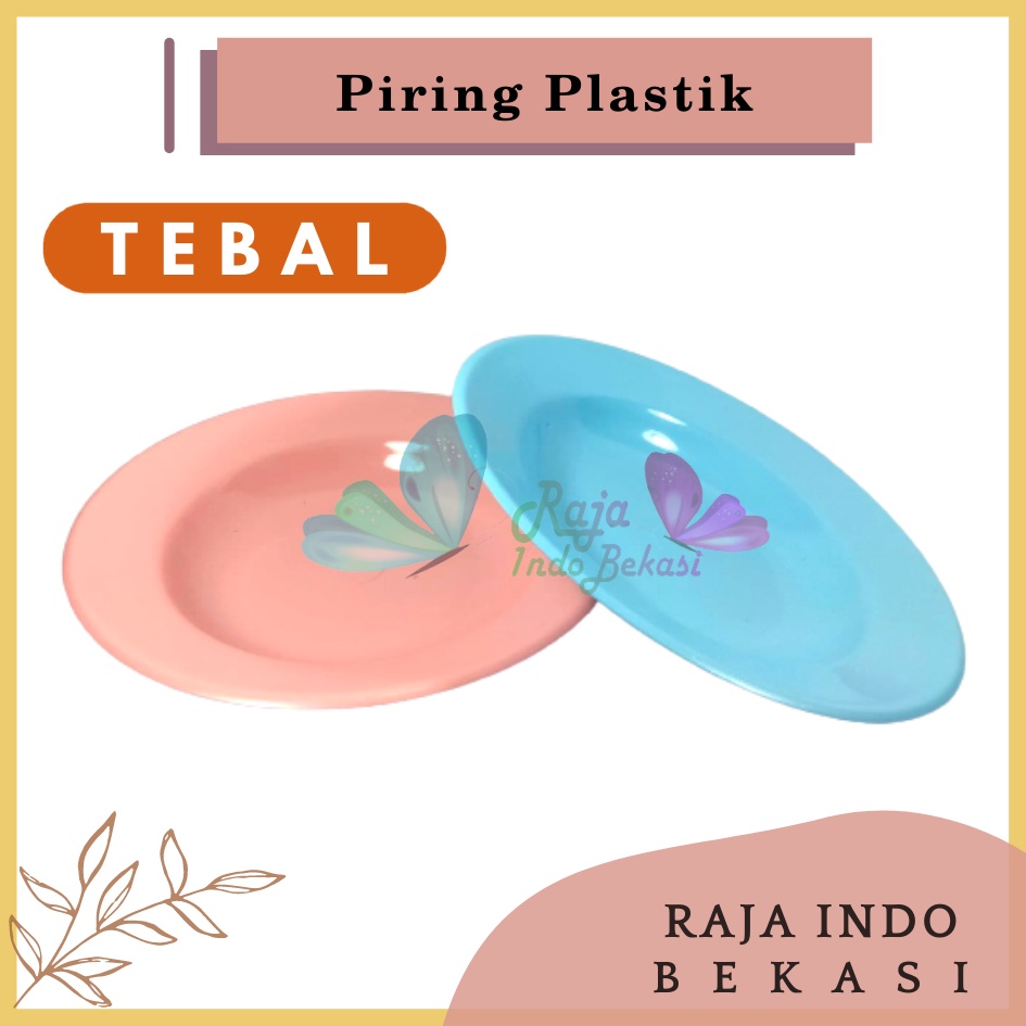 Tebal Piring Plastik 8 Inch Warna Putih Pink Biru Pastel - Piring Kecil Besar Set Makan Plastik Acara Pesta Melamin Rotan Murah