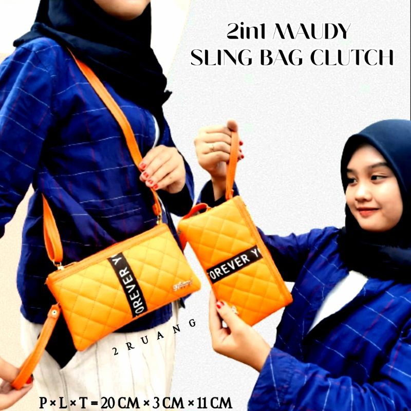 2in1 MAUDY BAG - BISA JADI SLINGBAG BISA JADI CLUTCH (ACCesoris tas dapat Random)