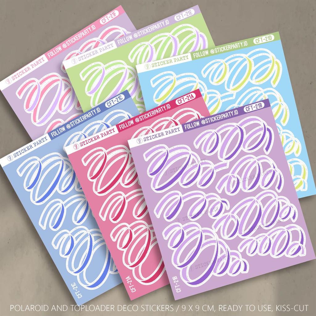

Stiker Pita Melingkar Swirl Ribbon Loop Warna Warni Dekorasi Jurnal Hiasan Foto Tahan Air Sticker Party CFT21