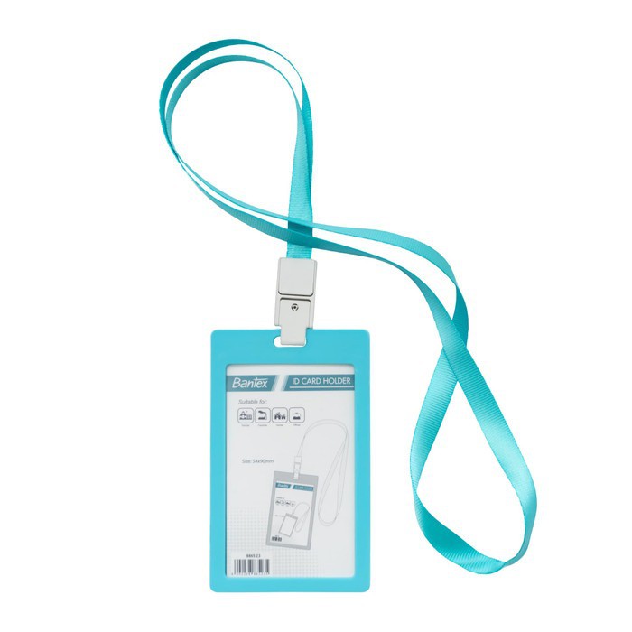 

Bantex ID Card Holder Larnyard 54x90mm Portarit Sky Blue #8865 23 / Name Tag Sekolah Kantor Tali 8865 23 - Satuan