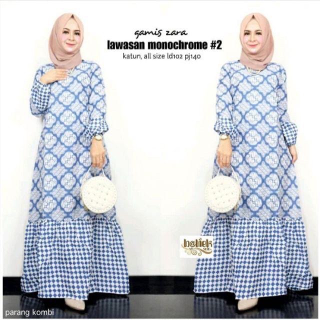 Gamis Batik Modern Murah Model Terbaru Ori Batik Pekalongan, Batik Tulis Cap Kombinasi Balotelli Xxl