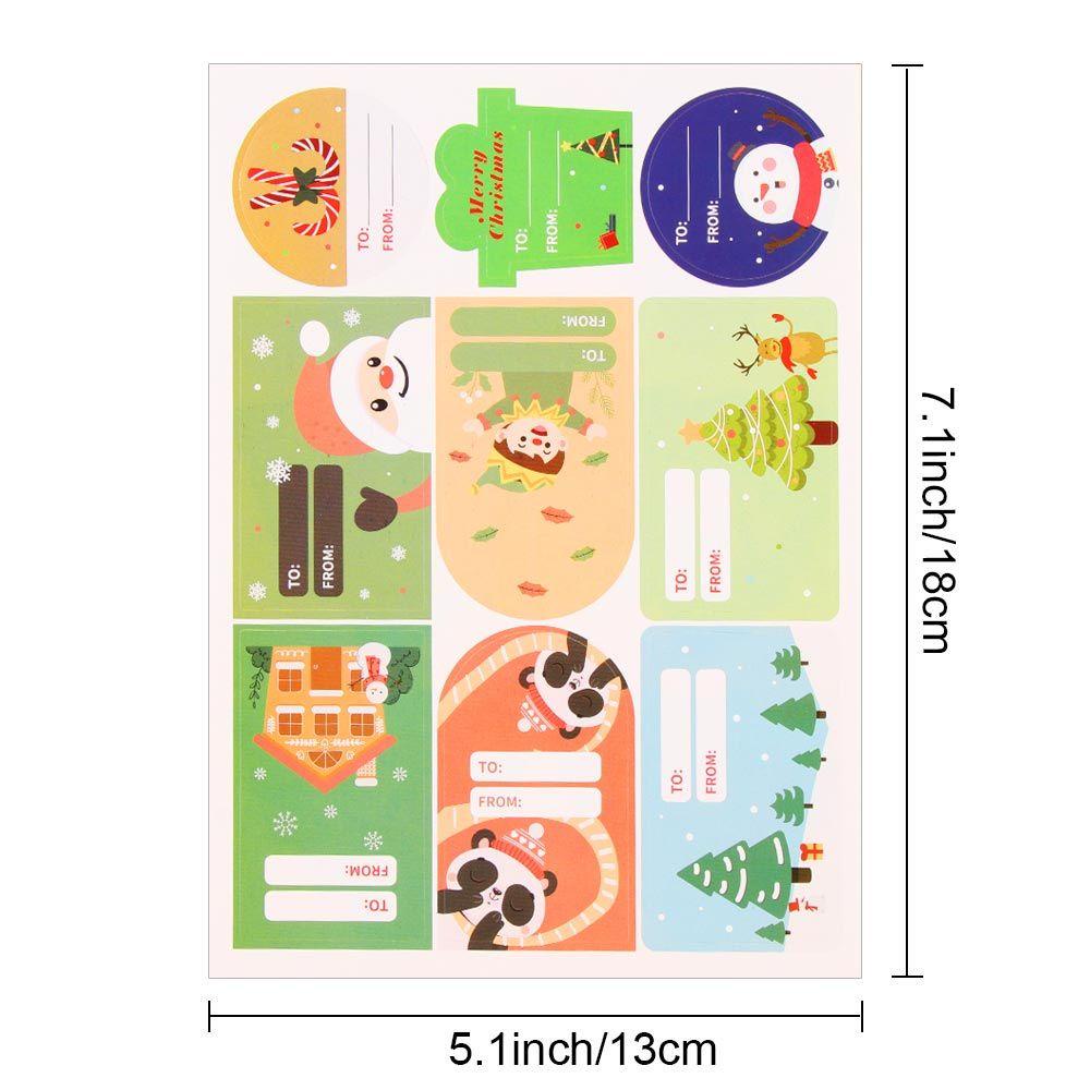 Nanas 16lembar /set Kertas Hadiah Stiker Hiasan Kue Biskuit Paket Sealing Self Adhesive Xmas Ornament