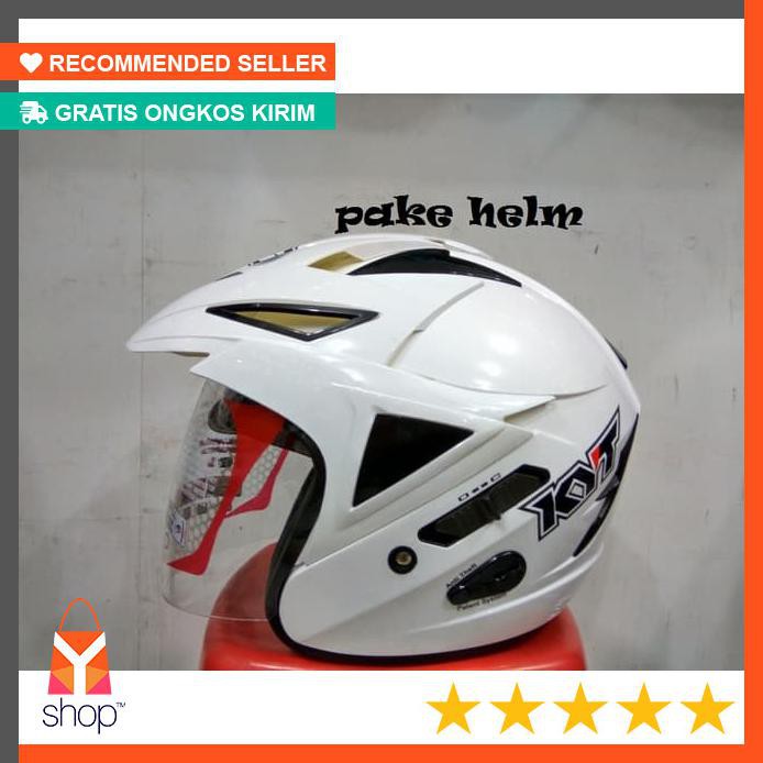 SALE  HELM KYT SCORPION KING SOLID WHITE HALF FACE
