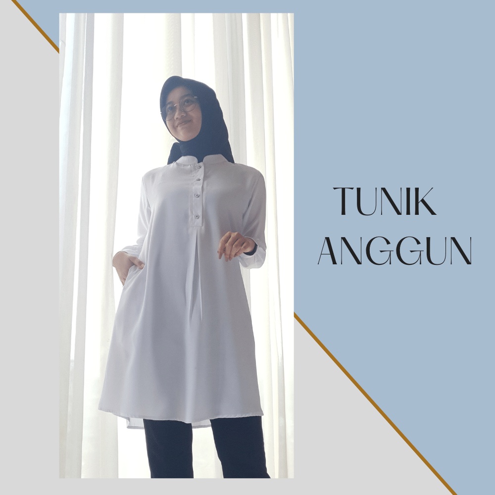 Jual Baju Kantor Snow Drop Tunik Putih Polos Cod Atqia Mart Kemeja Busui Tunik Muslim Polos