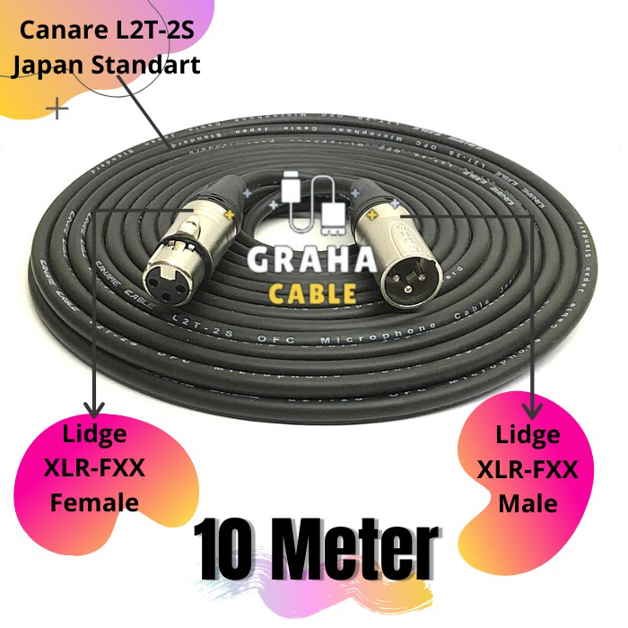 Kabel Mic Audio 10 Meter canon Male To canon female XLR