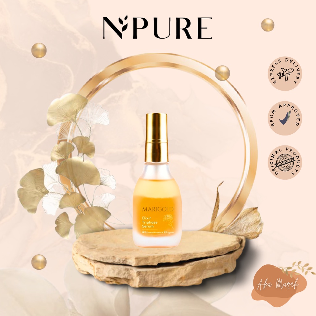 ✨AKU MURAH✨ NPURE MARIGOLD Elixir Triphase Serum 40ml // Serum Anti Aging BPOM NEW